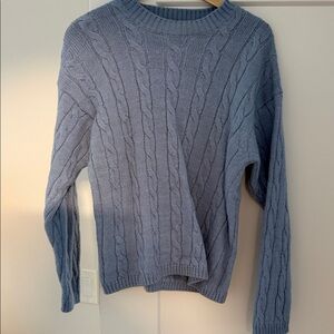 Vintage Blue Cable Knit wool Sweater